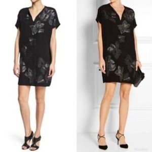 Diane von Furstenberg Kora embellished crepe de chine mini shift dress size 10P